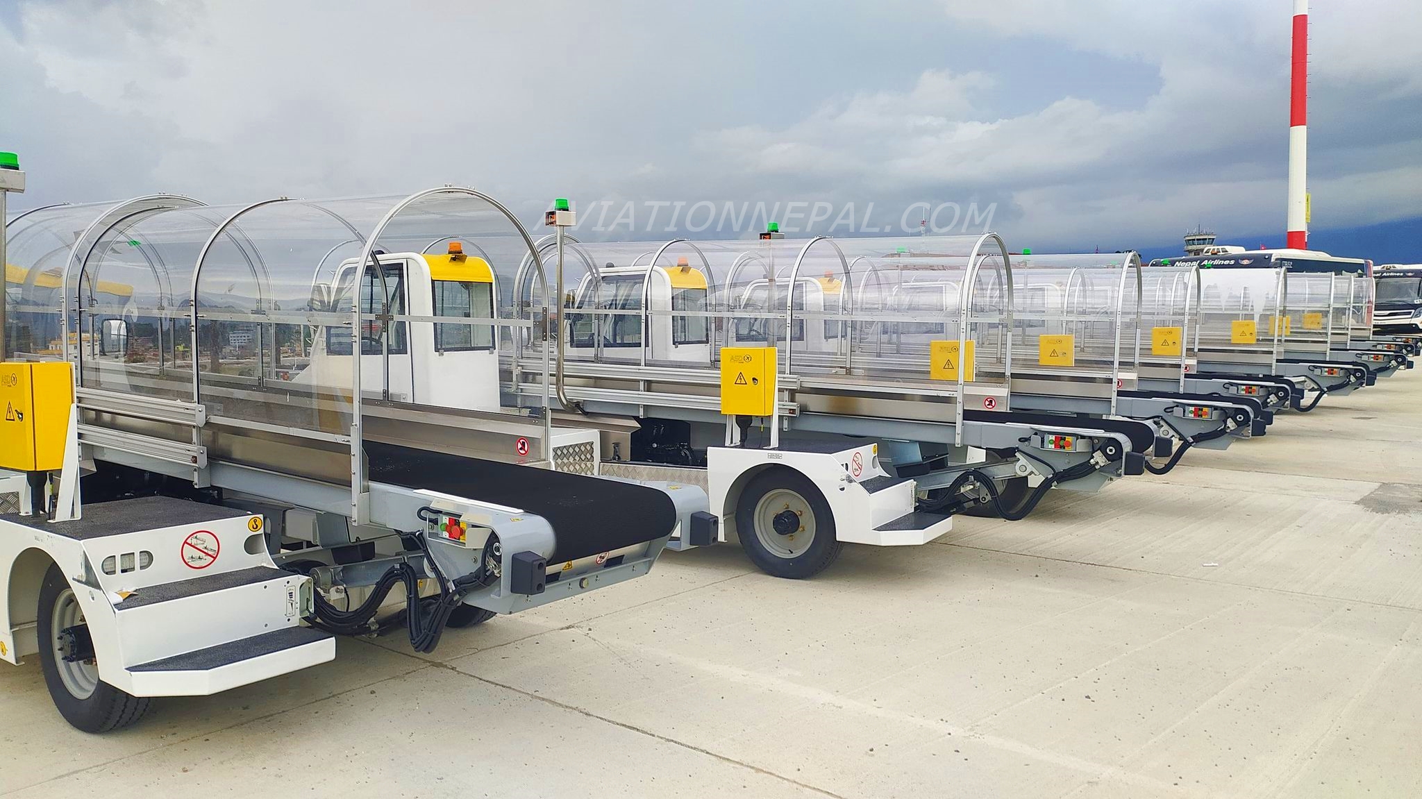 New Ramp Bus, Belt loader vehicles brought by Nepal Airlines during ...