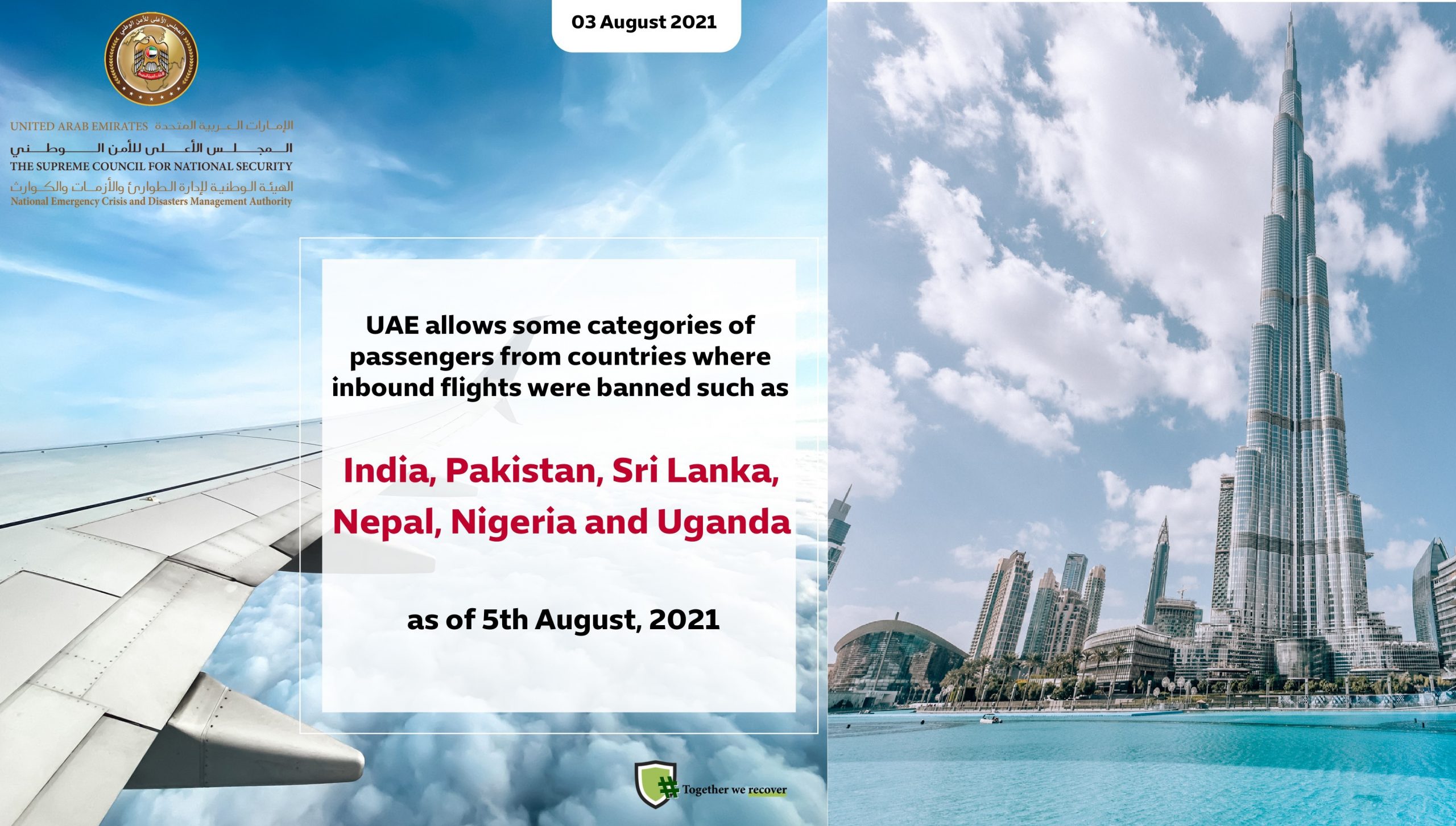 UAE lifted the restrictions on travelers from six countries including Nepal